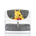 hauck Disney Sitzkissen Kompatibel mit Alpha+, Beta+ und Arketa Holzhochstuhl Highchair Pad Deluxe, Einfache Befestigung mit Klettverschluss, Maschinenwaschbar (Pooh Grey)