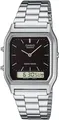 Casio Mens Classic Combi Watch, Silver with Black Dial - AQ-230A-1DMQYES