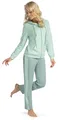 Consult-Tex Damen Pyjama Freizeitanzug Hausanzug Homewear Suit Jogginganzug Pyjama Baumwolle/PE Reißverschluß DW770L 44-46
