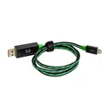 RealPower LED floating cable green Micro-USB Datenkabel Ladekabel Grün LED-Welle