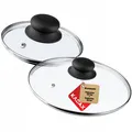 KADAX Glasdeckel Set, mit Griff aus Kunststoff, Universaldeckel, 20 cm + 16 cm