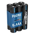 ANSMANN AAA Telefon Akkus – Schnellladefähig, Kein Memory-Effekt, 1000 Ladezyklen, Geeignet für DECT- und Schnurlostelefone, 6er Pack