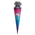 Step by Step Schultüte „Dolphin Lana“, blau-rosa, passend zum Schulranzen, aus recycelten PET-Flaschen, Verschluss aus Stoff, 5 l Füllvolumen, 70 cm Höhe