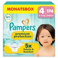 Pampers Premium Protection Größe 4, 174 Windeln, 9kg-14kg, unser Nr. 1 Haut- und Auslaufschutz