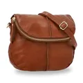 Gusti Umhängetasche Leder - Iselin Damen und Herren Handtasche Schultertasche Partytasche Festivaltasche Ledertasche Braun Leder