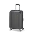Travelite Hartschalenkoffer mittelgroß, erweiterbar, 4 Rollen, City, Trolley mit kratzfester Oberfläche, TSA Schloss, Dehnfalte, 68 cm, 78-86 Liter