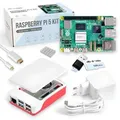 Raspberry Pi 5 8GB Starter-Kit | 128GB Edition | Offizielles 27W Netzteil | Offizielles Gehäuse mit Lüfter | 4K Micro HDMI Kabel 1m | Alu-Kühlk...