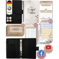 BeginnerBudget Ringbuchkalender Budget Planner & Haushaltsbuch Starter-Set: Sparbuch & Spar-Challenges, In Deutschland produziert und zusammengetragen schwarz