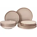 Rosenthal Geschirr-Set Profi Casual Starterset Shell 12tlg, Porzellan, Sets braun|grau