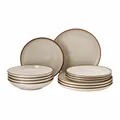 Rosenthal Starter-Set Profi Casual Shell 12-tlg., Porzellan, Grau-Braun