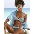 Bügel-Bikini-Top LASCANA "Sansa", Damen, Gr. 36, Cup B, grün (oliv, bedruckt), Recycling-Polyamid, bedruckt, Bikini-Oberteile, mit Doppelträgern