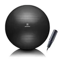 BODYMATE Gymnastikball Sitzball Trainingsball mit GRATIS E-Book inkl. Luft-Pumpe, Ball für Fitness, Yoga, Gymnastik, Core Training, für starken Rücken als Büro-Stuhl ANTHRAZIT 85cm