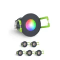 LongLife LED 6er Set Einbaustrahler Mini 3W RGBW anthrazit RAL 7016 IP65 Dimmbare Strahler für Terrassenüberdachung, Carports, Dachüberständen