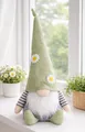 LB H&F Lilienburg Dekofigur Wichtel Zwerg Gnom Schlafwichtel Deko Frühling Frühlingsdeko (Landhaus Shabby Hygge Herbst Willkommen Osterdeko grün Frühlingsdekoration Tischdeko Tisch Dekoration Sommer Herbst Winter Geburtstag Frühjahr Muttertag Geschenkidee, Objekt Skulptur Objekt Skulptur), zum hinstellen aufstellen groß, Frühjahr Ostern Gartenzwerg Herbstdeko Dekoration Fensterbrett), Aufsteller Figur modern Frühlingsdeko Stoffwichtel Frühlingswichtel Dekowichtel niedlich groß Stoff Blumen Mütze, Mitbringsel Muttertag Mama Mutter Fenster Tür basteln), Dekofigur Fensterdeko Eingang Tür Tisch Geschenkidee