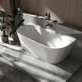 Halb freistehende Raumsparbadewanne NORA Acryl Weiß glänzend - 170 x 80 cm