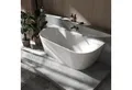 Bernstein Badewanne NORA, (Acrylbadewannen, freistehende Wanne, Acrylwanne, Sanitäracryl, Raumsparwanne, Raumsparbadewanne), oval halb freistehende Badewanne Acryl Weiß, 170 x 80 cm, platzsparend