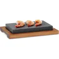 kela Heißer Stein mit Servierplatte, Steingrill, Lavastein Steakbrett 24 x 16 x 4 cm, Hot Stone Grill, COUNTRY