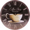 Buri - Zeitlose Wanduhr Ø29cm Landhausstil Shabby Vintage Antik Küchenuhr Holzuhr Deko - Coffee Shop