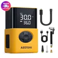 AstroAI Elektrische Luftpumpe Akku Fahrradpumpe LED Licht Auto Motorrad Gelb