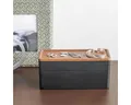 Yamazaki Aufbewahrungsbox "Rin" Aufbewahrungsdose 3-tlg. mit Deckel aus Holz 24x11cm, rechteckig, Kunststoffkorpus in weiß matt