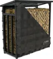 Kaminholzregal außen Metall VERZINKT mit Dach und Plane 188x70x188 3t Feuerholzregal mit Abdeckung Brennholzregal Brennholzlager Schwarz Stapelhilfe