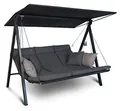 ANGERER Hollywoodschaukel Lounge Smart – Schaukel zum Sitzen, Liegen & Entspannen, inkl. Bett-Funktion, einfache Montage, Made in Germany, hochwertiger Stoff, Grau