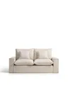 Natur24 Sofa Anarela 2-Sitzer-Sofa 220 x 64 x 107 cm Leinen Viskose Beige