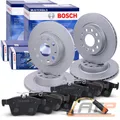 BOSCH Bremsscheiben Ø295/276 +Bremsbeläge +Warnkontakt Vorne+Hinten für MERCEDES