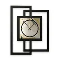 Kreative Feder Designer-Wanduhr in modernem Metallic-Look ohne Tickgeräusche (Elegant Leaves, leises Funkuhrwerk)