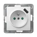 Ospel GP-1YZPUSB/m/00 Steckdose, IP20, 16 A, 73 mm, 50 mm, 73 mm, Weiß