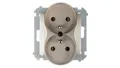 Simon 54 Doppelsteckdose mit 16A IP20 mit Schienenabdeckung, DGZ2MZ.01/44