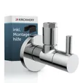 Kirchhoff Design Universal Eckventil mit Schnellverschluss, Eckregulierventil für Kalt- und Warmwasserleitungen, 98166110, Chrom