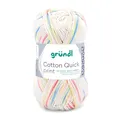 Gründl Wolle Cotton Quick print - dünne Wolle mit Farbverlauf zum Häkeln - Häkelgarn - Glänzend und hautfreundlich - 100% Baumwolle - 1 Knäuel 50 g / 125 m - Nadelstärke 3-4 - Baby