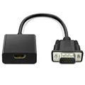 PETERONG VGA zu HDMI Adapter 1080P@60Hz VGA Stecker auf HDMI Buchse Konverter mit 3,5 mm Audiobuchse für PC, Laptop, TV Box zu HDTV, Monitor, Projektor, Bildschirm