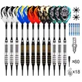 12er Pack Soft Tip Darts Set langlebige Kunststoffspitzen mit Muster 0,3 mm dick