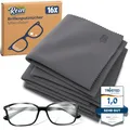 Brillenputztücher Mikrofaser 16x Grau  20x20cm Extra Weich – Bildschirm Reini...