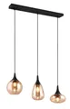 Pendelleuchte Lumina 317000313, Metall Schwarz matt, Glas amber, exkl. 3x E14...