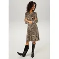 Aniston CASUAL Jerseykleid mit Animal-Print beige|bunt|schwarz 42 EU