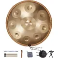 VEVOR Handpan, 22-Zoll 9-Noten-D-Tamburin, 440-Hz-Handpan-Ständer und Tragetasche, Therapietrommel aus Stahl, Schlaginstrument für Erwachsene und...