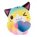ANBOOR Squeeze Toys Liebe Herz Katze Galaxy Collection Kawaii Squishies Langsam Steigend Antistress Spielzeug für Kinder Erwachsene (9.5X7.5X12cm, 1 Stück)