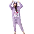 Katara Partyanzug Glücksbärchis Jumpsuit Onesie für Erwachsene S-XL, Karneval, Kigurumi - Glücksbärchi Teile gern Bärchi lila M (155-165cm) lila Körpergröße M (155-165 cm)