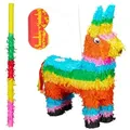 Relaxdays 3 tlg. Pinata Set Lama Blau,Grün,Orange