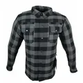 Alpha Speeds Motorradjacke Motorradhemd Flanell-Holzfäller KEV ARAMID Lumber Biker Hemd Grau (Wasserdicht & Winddicht & Atmungsaktiv + Belüftungstaschen) All Season, wasserdichte Reißverschlüsse, mit Protektoren XXL