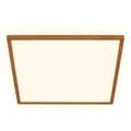BRILONER - LED Deckenlampe mit indirektem Licht, flach, warmweißes Licht, Lampe, Deckenleuchte, Wohnzimmerlampe, LED Panel, Küchenlampe, Schlafzimmerlampe, 42x42x3 cm, Rahmen in Holzoptik