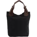 LECONI Henkeltasche Echt-Leder Wildleder Damentasche Handtasche für Damen Shopper für Freizeit, Büro oder Shopping Beuteltasche Frauen Ledertasche Veloursleder 34x35x10cm LE0033-V, Anthrazit / Braun,