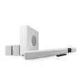 Teufel CINEBAR 22-7.1 Dolby Atmos Soundbar mit kabellosem Platzsparender Subwoofer, 8 Tönern, Heimkinosysteme, HDMI 3D ARC CEC, 4K-Pass-Through, Touch Panel - weiß