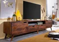 MASSIVMOEBEL24 TV-Board Sheesham 220x40x48 walnuss gewachst MALMÖ 2 #123