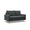 Wohnzimmer Sofa mit Schlaffunktion, Sofa 2-Sitzer BLANK, Wendekissen, Dunkelgrau