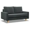 Sofa, Dunkelgrau, Textil, 2-Sitzer, 152x92x92 cm, Wohnzimmer, Sofas & Couches, Sofas, 2-Sitzer Sofas
