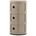 Kartell Container Componibili taupe grau, Designer Anna Castelli Ferrieri, 58.5 cm